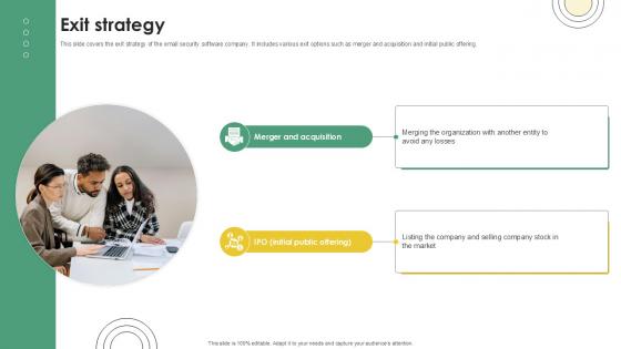 Exit Strategy Email And Data Protection Platform Capital Funding Pitch Deck PPT Template Exit Strategy Email And Data Protection Platform Capital Funding Pitch Deck PPT Template