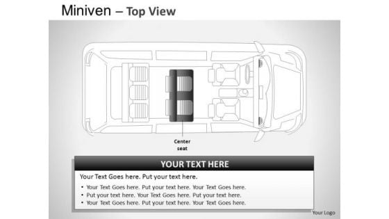 Expensive Blue Minivan Top View PowerPoint Slides And Ppt Diagram Templates