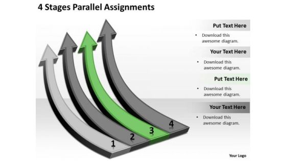 Explain Parallel Processing 4 Stages Assignments PowerPoint Templates