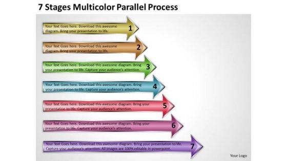 Explain Parallel Processing 7 Stages Multicolor PowerPoint Slides