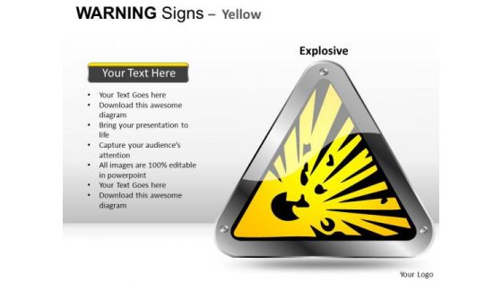 Exploding Warning Signs PowerPoint Slides And Ppt Diagram Templates