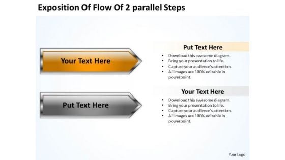 Exposition Of Flow 2 Parallel Steps Simple Business Plan Templates PowerPoint Slides