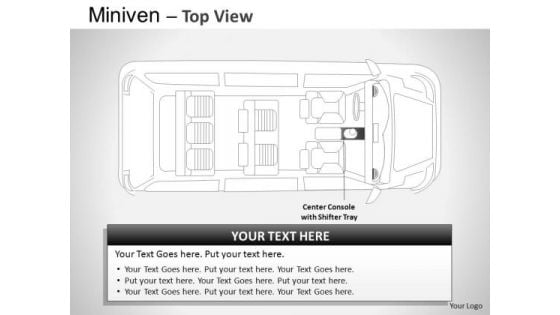 Exterior Blue Minivan Top View PowerPoint Slides And Ppt Diagram Templates