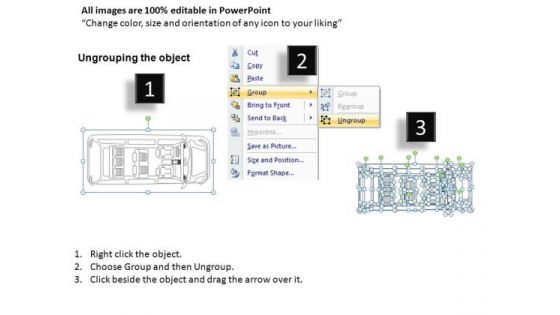 Exterior Blue Minivan Top View PowerPoint Slides And Ppt Diagram Templates