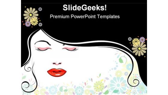 Face Blackhair Beauty PowerPoint Templates And PowerPoint Backgrounds 0511