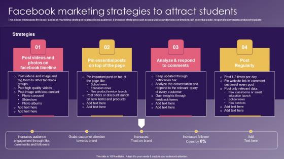 Facebook Marketing Strategies To Attract School Promotion Strategies Increase Enrollment Portrait Pdf