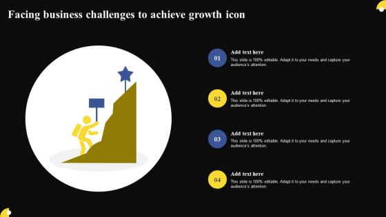 Facing Business Challenges To Achieve Growth Icon Diagrams Pdf