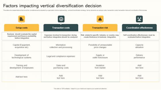 Factors Impacting Vertical Diversification Decision Market Expansion Through Summary Pdf