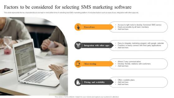 Factors To Be Considered Selecting Text Message Advertising Solutions Enhancing Mockup Pdf