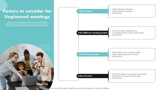 Factors To Consider For Unplanned Meetings Clipart Pdf