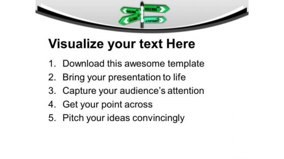 Failure Loss Success Achievement Signboard PowerPoint Templates Ppt Backgrounds For Slides 0213