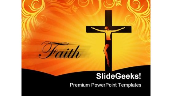Faith Christ Religion PowerPoint Template 0610