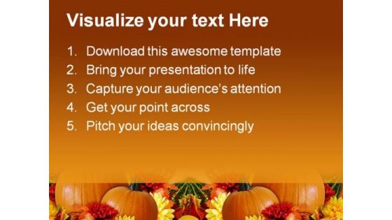 Fall Border Thanks Giving Nature PowerPoint Template 1010