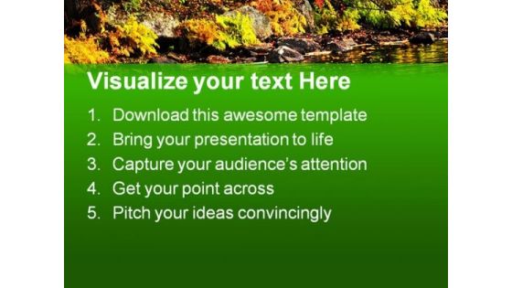 Fall Forest And Lake Shore Nature PowerPoint Themes And PowerPoint Slides 0411