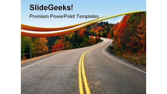Fall Highway Nature PowerPoint Themes And PowerPoint Slides 0511