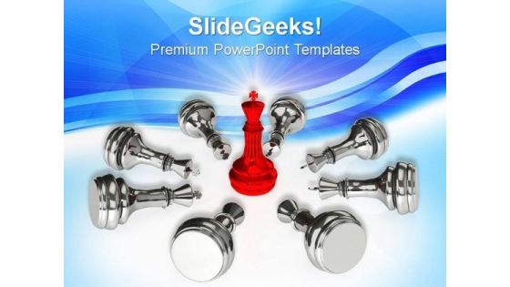 Fallen Pawns With King Leadership PowerPoint Templates And PowerPoint Themes 0812