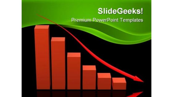 Falling Bar Chart Loss Business PowerPoint Templates And PowerPoint Backgrounds 0611