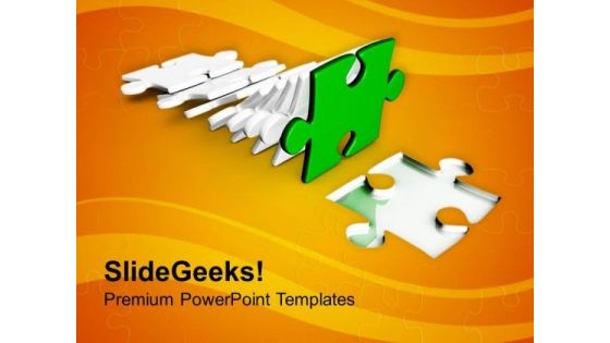 Falling Jigsaw Puzzle Piece Business Teamwork PowerPoint Templates Ppt Backgrounds For Slides 0313