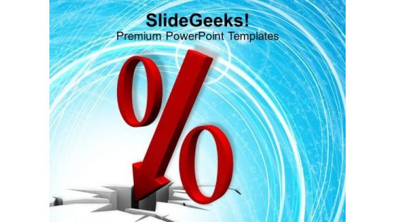 Falling Percent Symbol PowerPoint Templates Ppt Backgrounds For Slides 0113