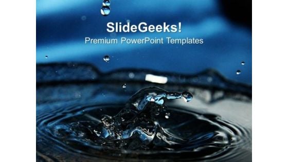 Falling Water Drops Over Blue Background PowerPoint Templates Ppt Backgrounds For Slides 1212