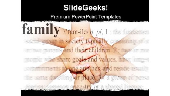 Family Hands People PowerPoint Template 0810