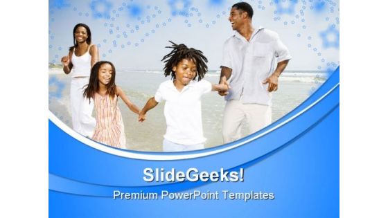 Family On Beach Vacation PowerPoint Templates And PowerPoint Backgrounds 0511