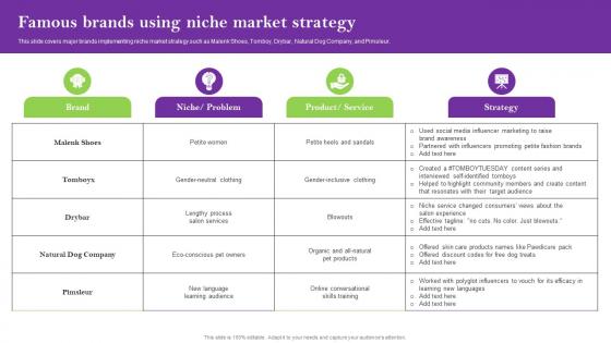 Famous Brands Using Niche Market Sales Techniques For Achieving Introduction Pdf