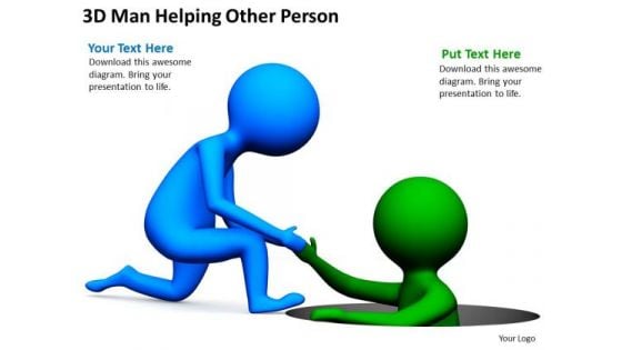 Famous Business People 3d Man Helping Other Person PowerPoint Templates Famous Business People 3d Man Helping Other Person PowerPoint Templates
