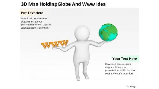 Famous Business People 3d Man Holding Globe And Www Idea PowerPoint Slides