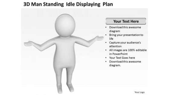 Famous Business People 3d Man Standing Idle Displaying Plan PowerPoint Slides Famous Business People 3d Man Standing Idle Displaying Plan PowerPoint Slides