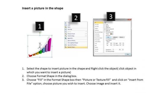 Famous Business People 3d Man Walking To Top Of Multicolor Graph PowerPoint Slides