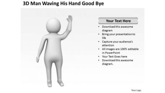 Famous Business People 3d Man Waving His Hand Good Bye PowerPoint Slides