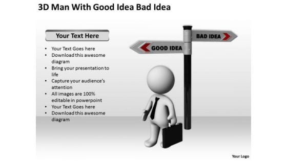 Famous Business People 3d Man With Good Idea Bad PowerPoint Templates