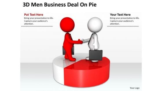 Famous Business People 3d Men Deal On Pie PowerPoint Templates