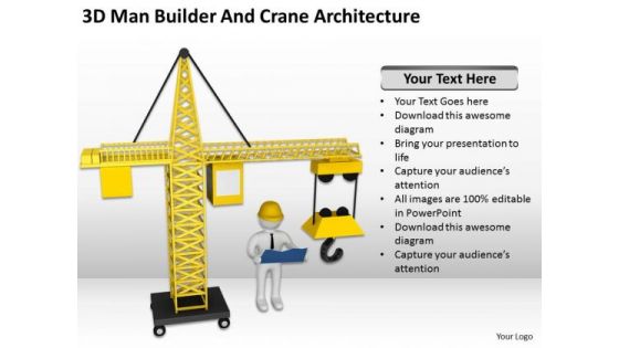 Famous Business People And Crane Architecture PowerPoint Templates Ppt Backgrounds For Slides