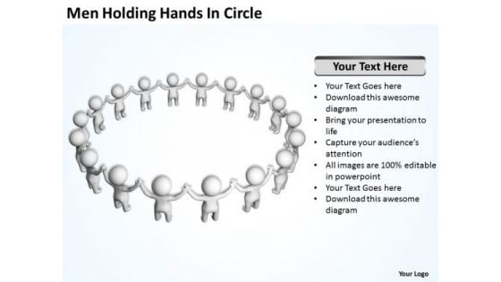 Famous Business People Men Holding Hands Circle PowerPoint Templates