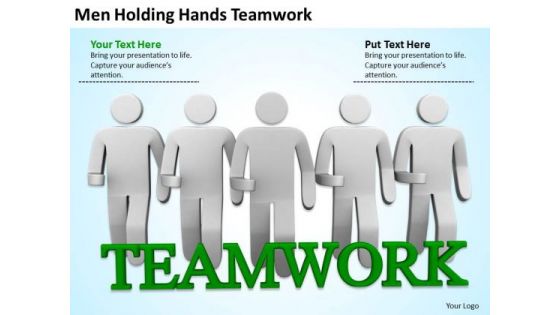 Famous Business People Men Holding Hands Teamwork PowerPoint Templates