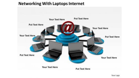 Famous Business People Networking With Laptops Internet PowerPoint Templates