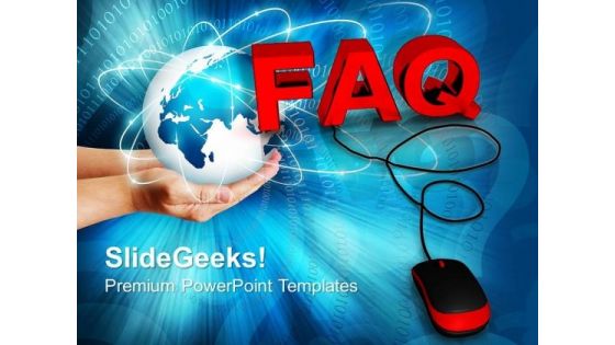 Faq With Mouse Globe PowerPoint Templates And PowerPoint Themes 0912