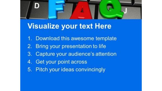 Faq Word By Colorful Letters On Keyboard PowerPoint Templates Ppt Backgrounds For Slides 0113