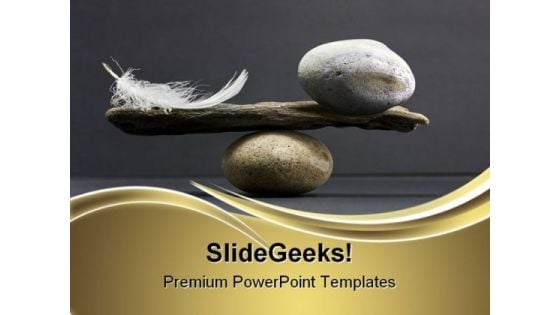 Feather And Stone Balance Business PowerPoint Themes And PowerPoint Slides 0611