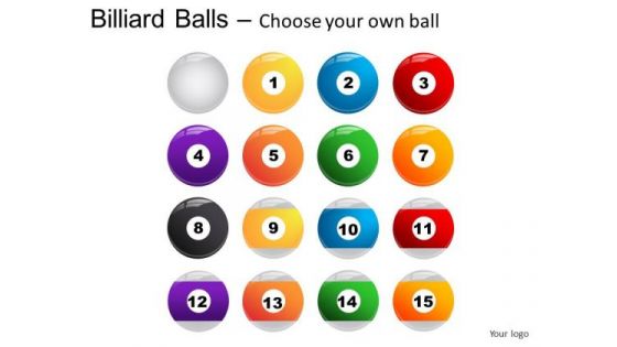 Felt Billiard Balls With Cue PowerPoint Slides And Ppt Diagram Templates