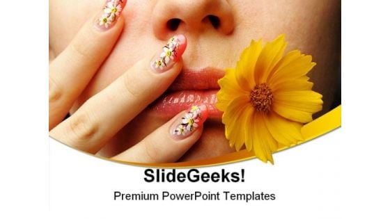 Female Face And Nails Art PowerPoint Templates And PowerPoint Backgrounds 0311