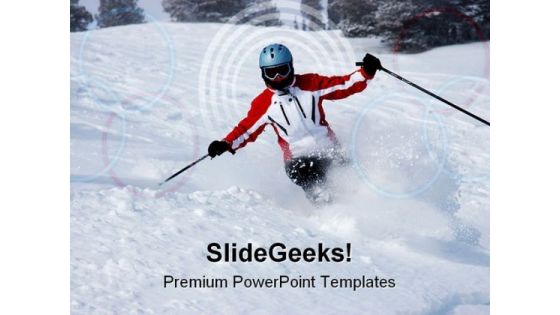 Female Skier Sports PowerPoint Themes And PowerPoint Slides 0511