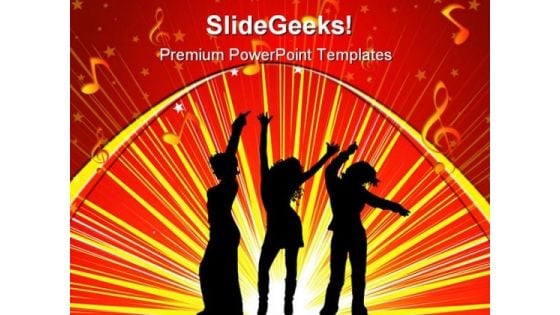 Females Dancing Music PowerPoint Templates And PowerPoint Backgrounds 0311