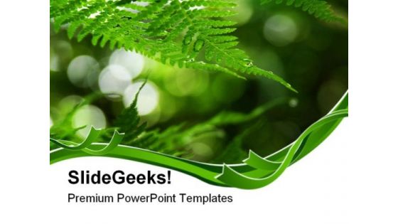 Fern Frond Frame Nature PowerPoint Themes And PowerPoint Slides 0511