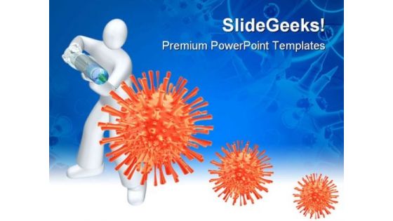 Fight With Virus Medical PowerPoint Templates And PowerPoint Backgrounds 0611