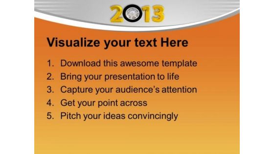 Figures Of Coming New Year 2013 PowerPoint Templates Ppt Backgrounds For Slides 0113