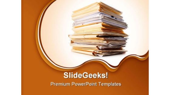 File Stack Work Load Business PowerPoint Themes And PowerPoint Slides 0411