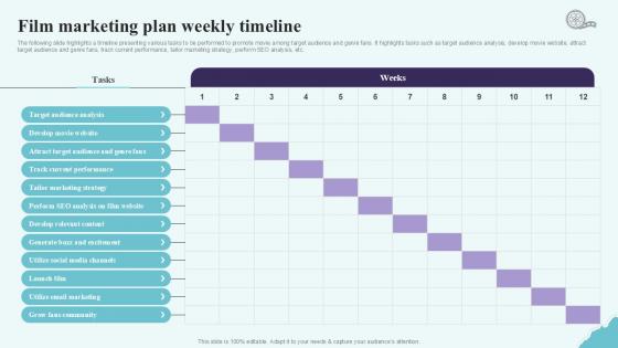 Film Marketing Plan Weekly Timeline Strategic Plan To Increase Film Ppt Template Strategy SS V Film Marketing Plan Weekly Timeline Strategic Plan To Increase Film Ppt Template Strategy SS V